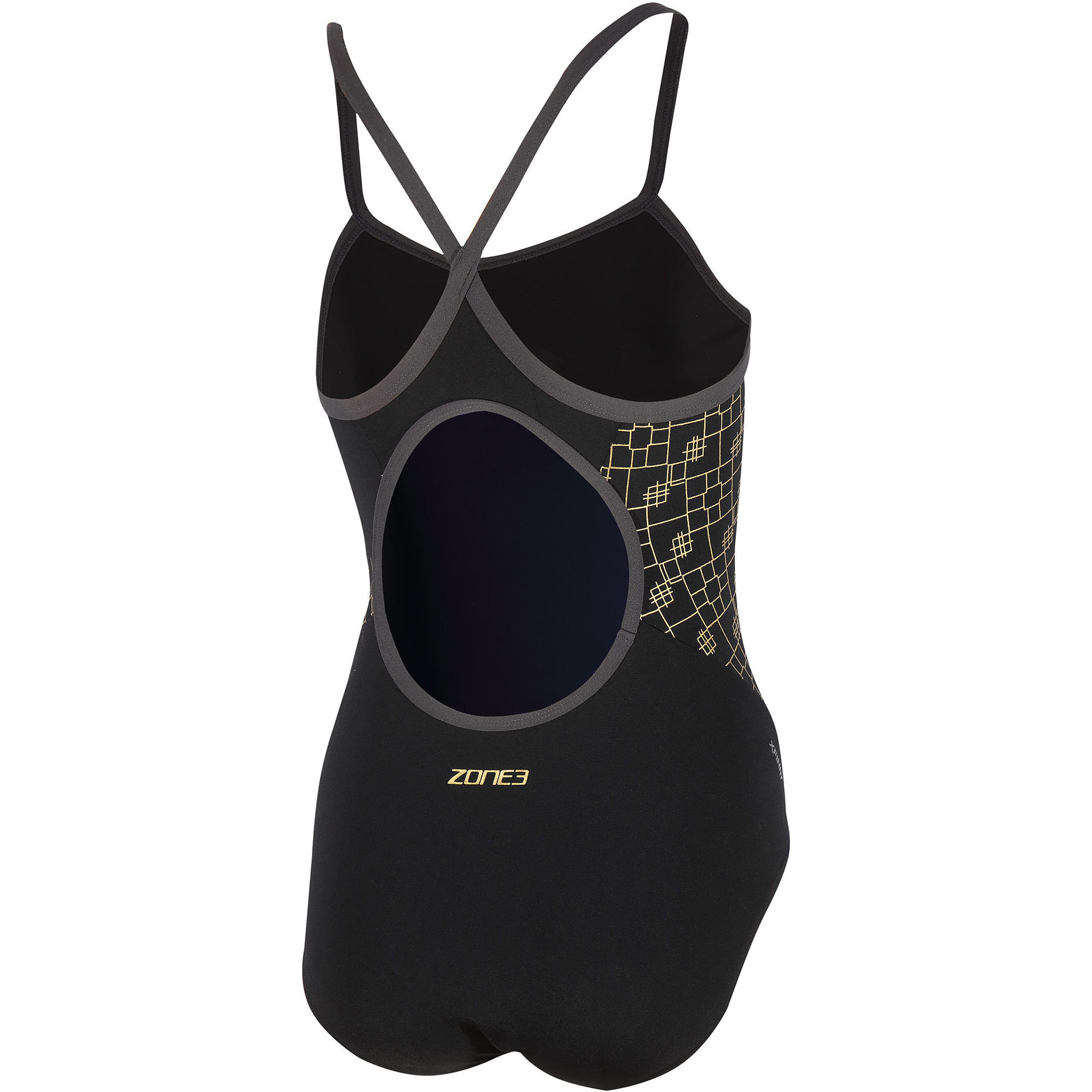 Zone3 Womens Iconic Bound Back Swimsuit SW20WIB - Black / Grey / Gold